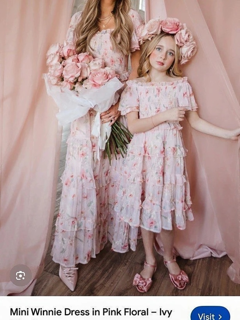 Ivy City Co Mini Winnie Dress Floral Maxi Dress Pink & White XL